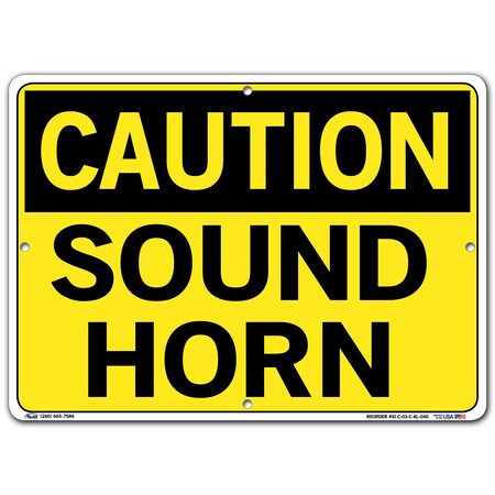 Vestil Aluminum Sign, 10-1/2" H, 14-1/2" W, Aluminum, Rectangle, English, SI-C-03-C-AL-040 SI-C-03-C-AL-040